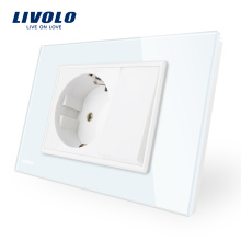 Livolo US/AU Standard 16A Wall Power Socket with One Push Button Switch VL-C9C1EU1K-11/12